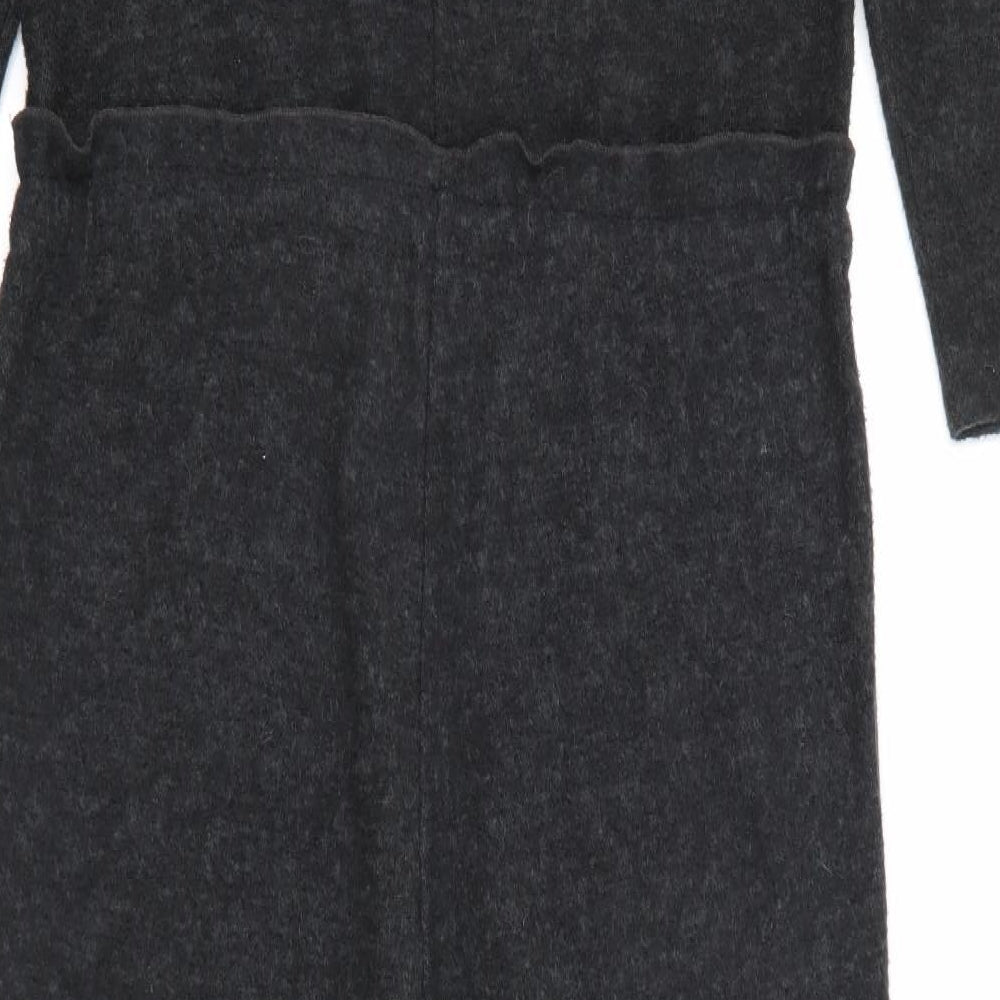 Zara Womens Grey  Polyester Jumpsuit One-Piece Size S L24 in Tie