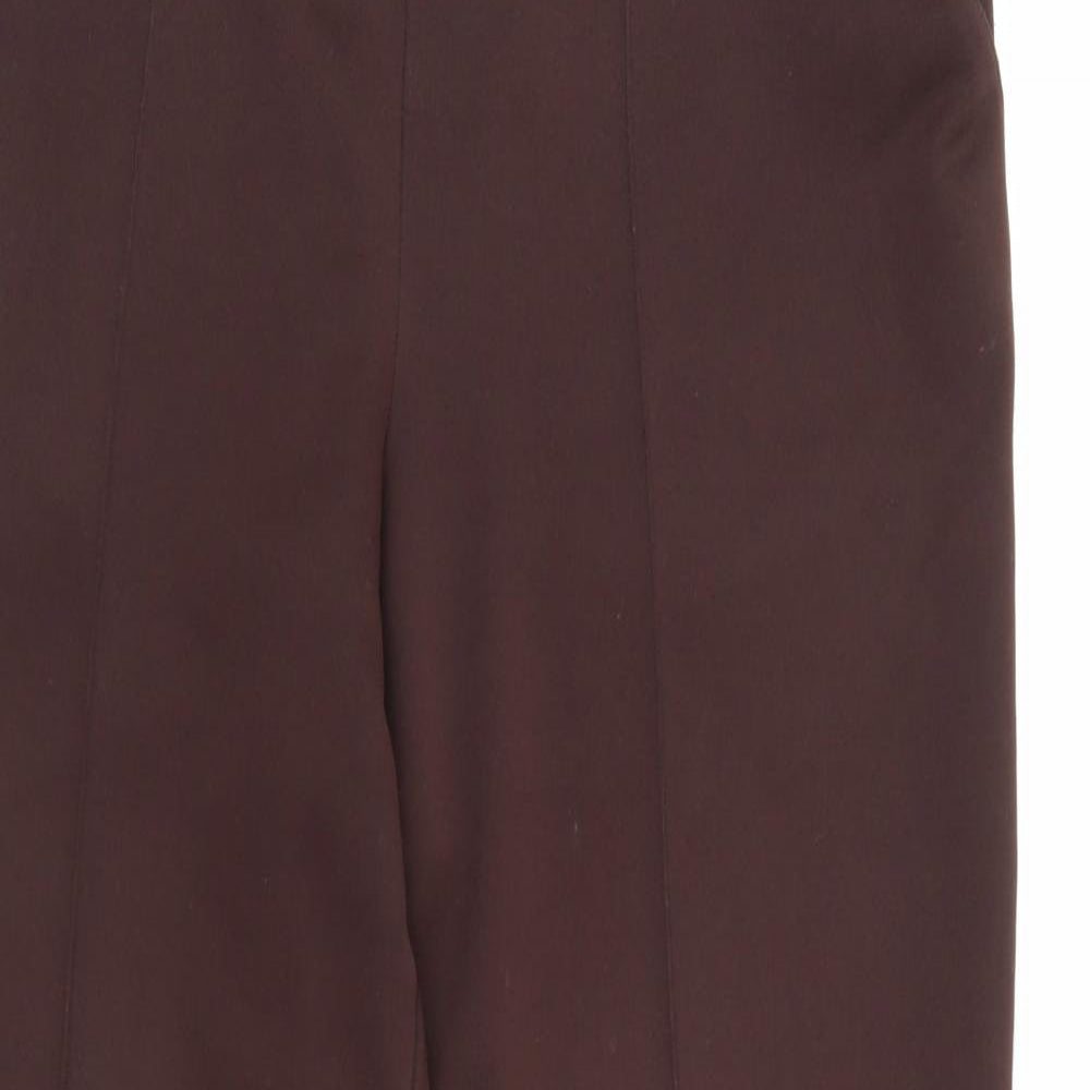 Bonmarché Womens Brown  Polyester Carrot Trousers Size 14 L25 in Regular