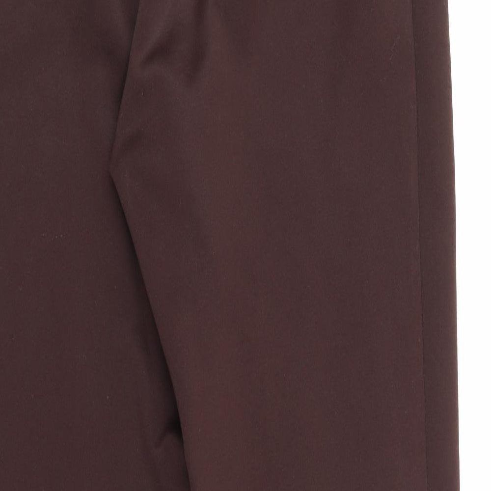 Bonmarché Womens Brown  Polyester Carrot Trousers Size 14 L25 in Regular