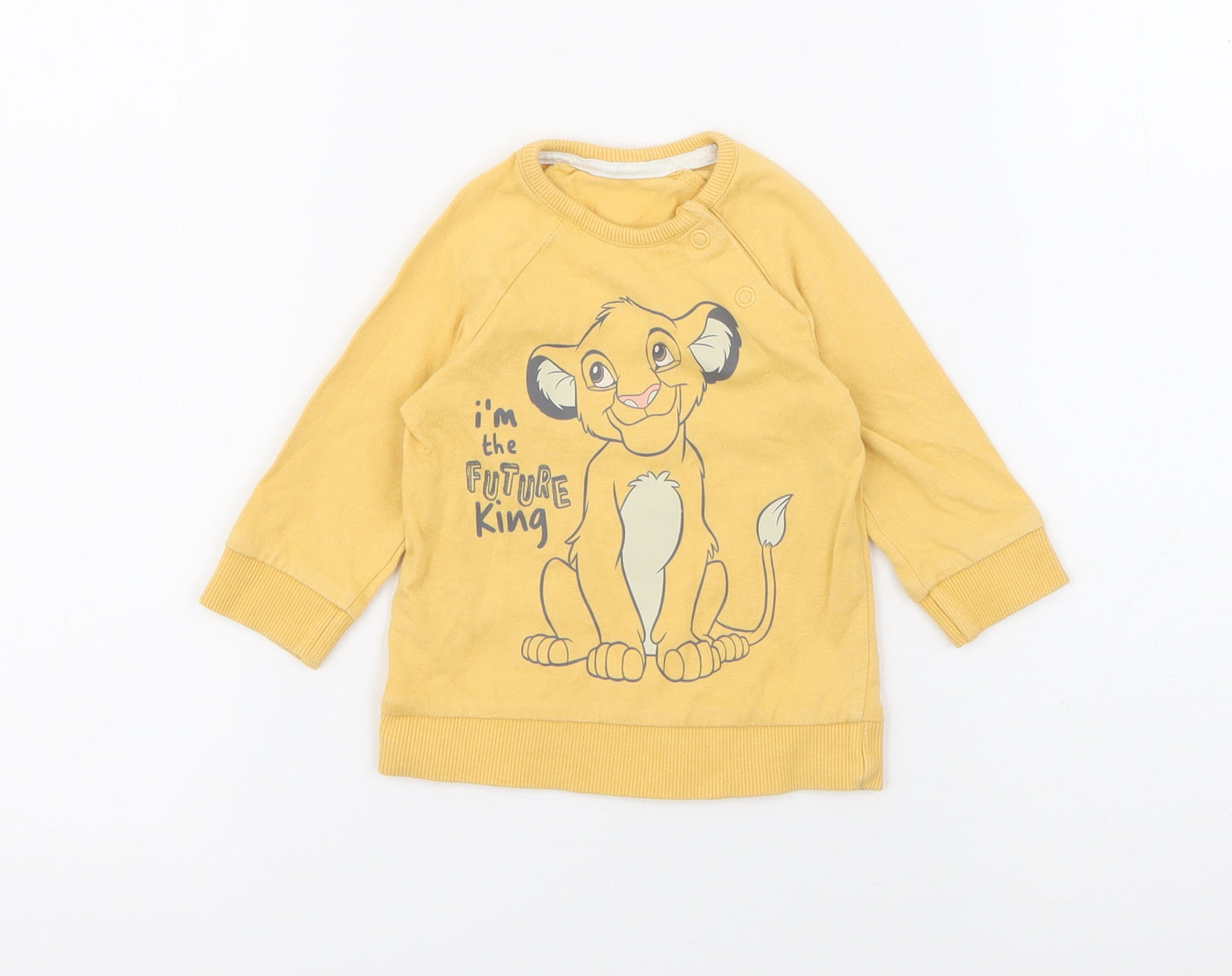 George Baby Yellow  Cotton Pullover Jumper Size 0-3 Months  Snap - Simba Lion king