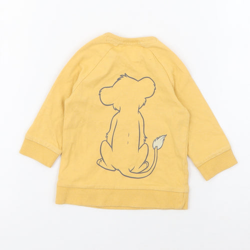 George Baby Yellow  Cotton Pullover Jumper Size 0-3 Months  Snap - Simba Lion king