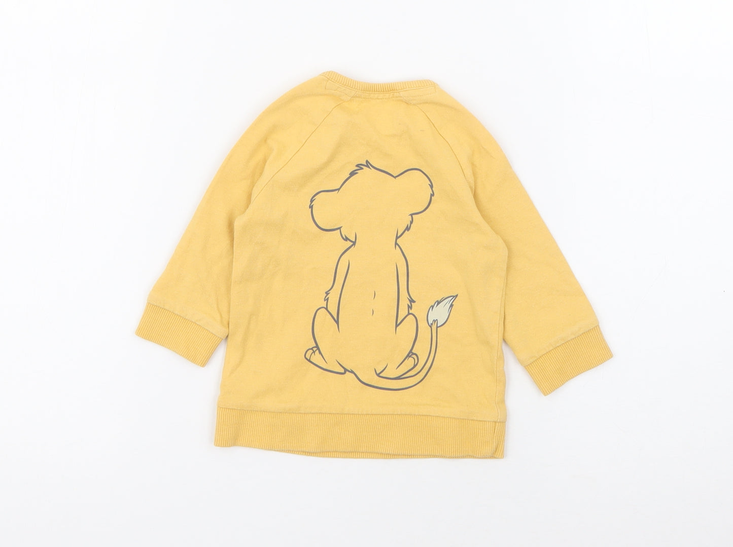 George Baby Yellow  Cotton Pullover Jumper Size 0-3 Months  Snap - Simba Lion king