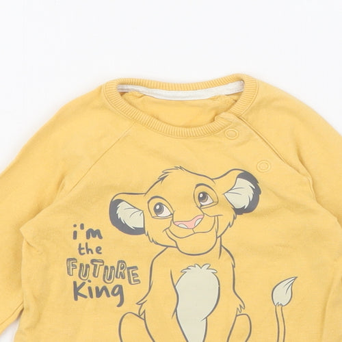 George Baby Yellow  Cotton Pullover Jumper Size 0-3 Months  Snap - Simba Lion king