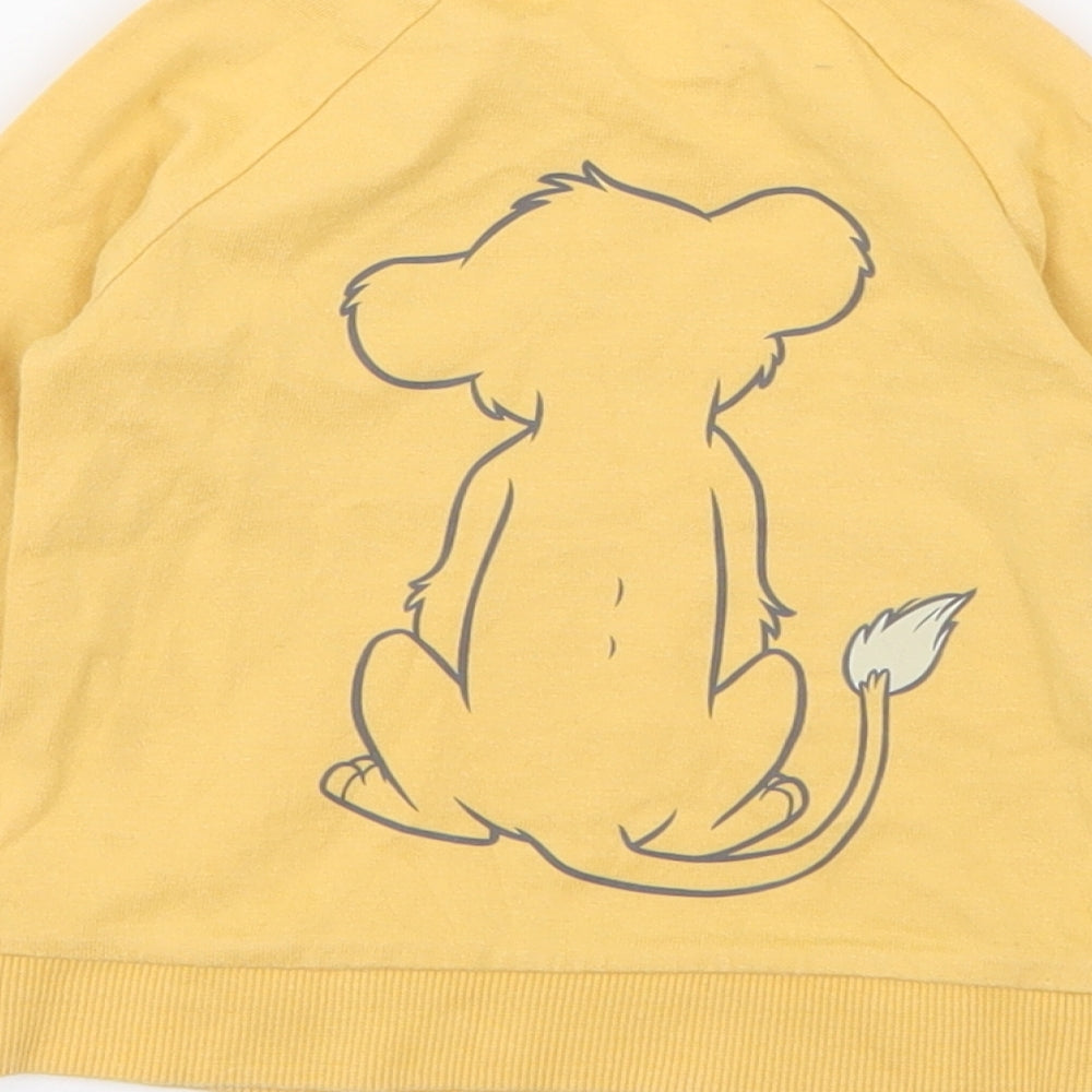 George Baby Yellow  Cotton Pullover Jumper Size 0-3 Months  Snap - Simba Lion king