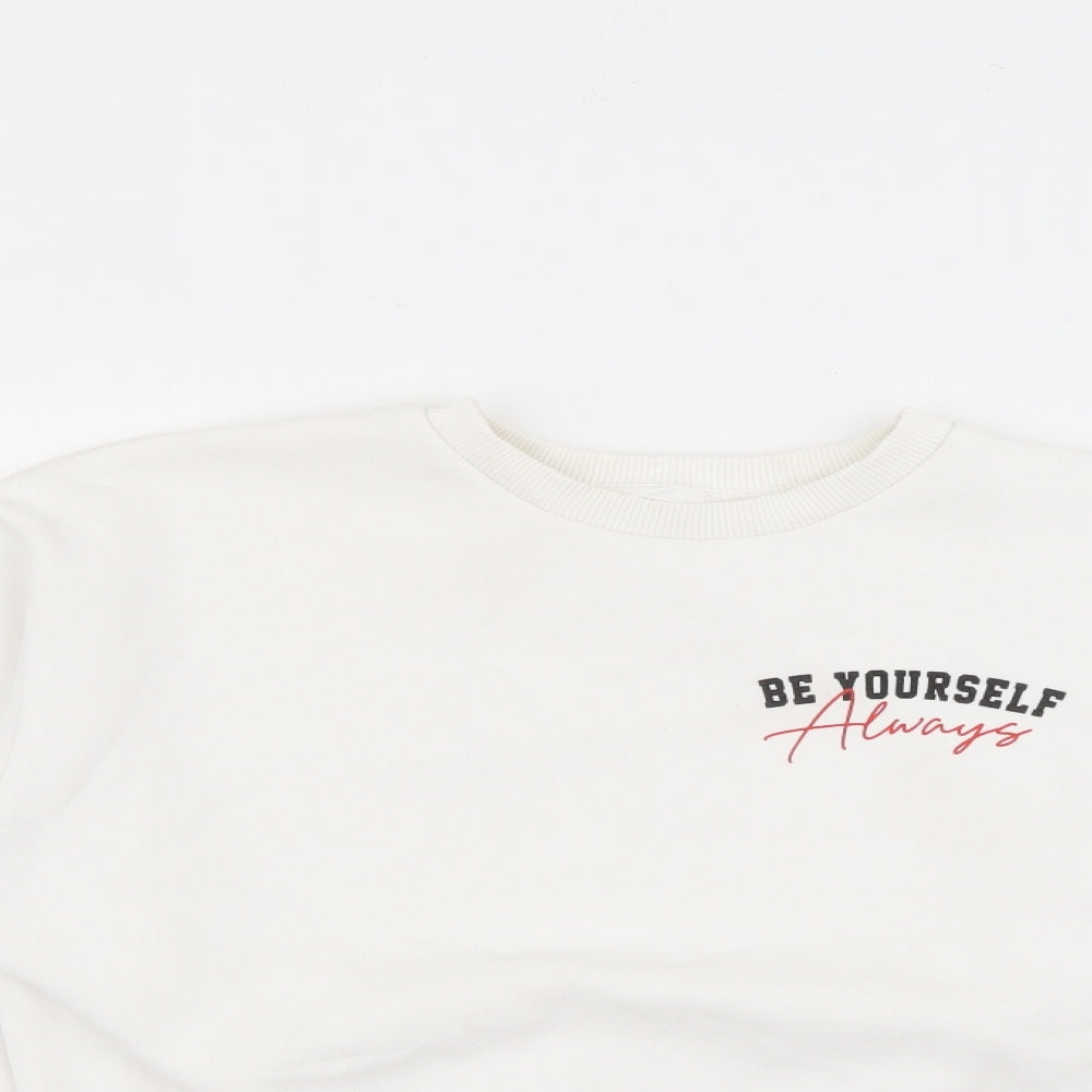 Candy Coture Girls White  Polyester Pullover  Size 12 Years Crew Neck