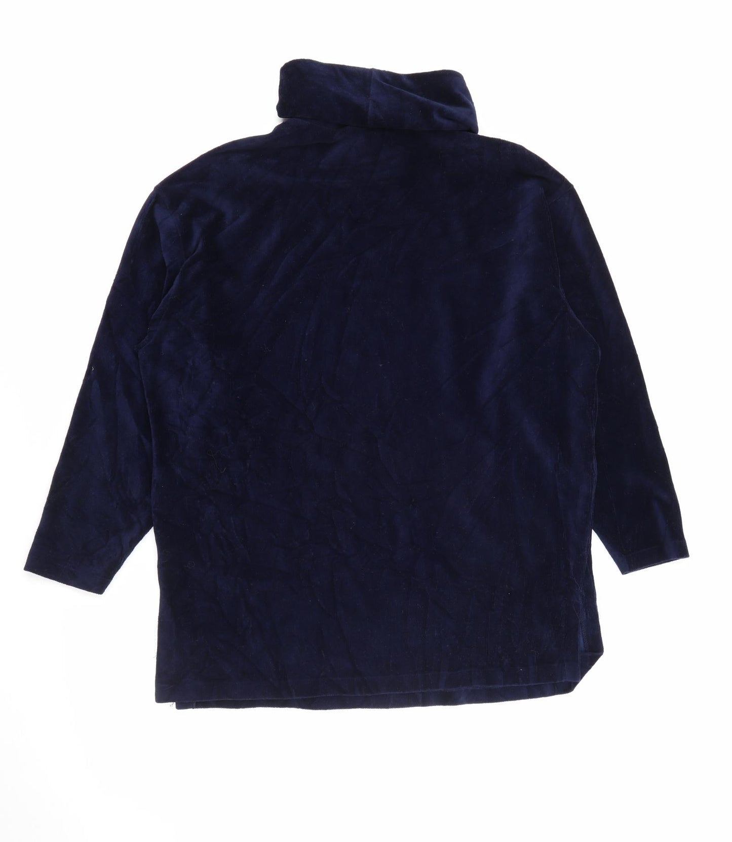 St Michael Womens Blue Roll Neck  Cotton Pullover Jumper Size 12