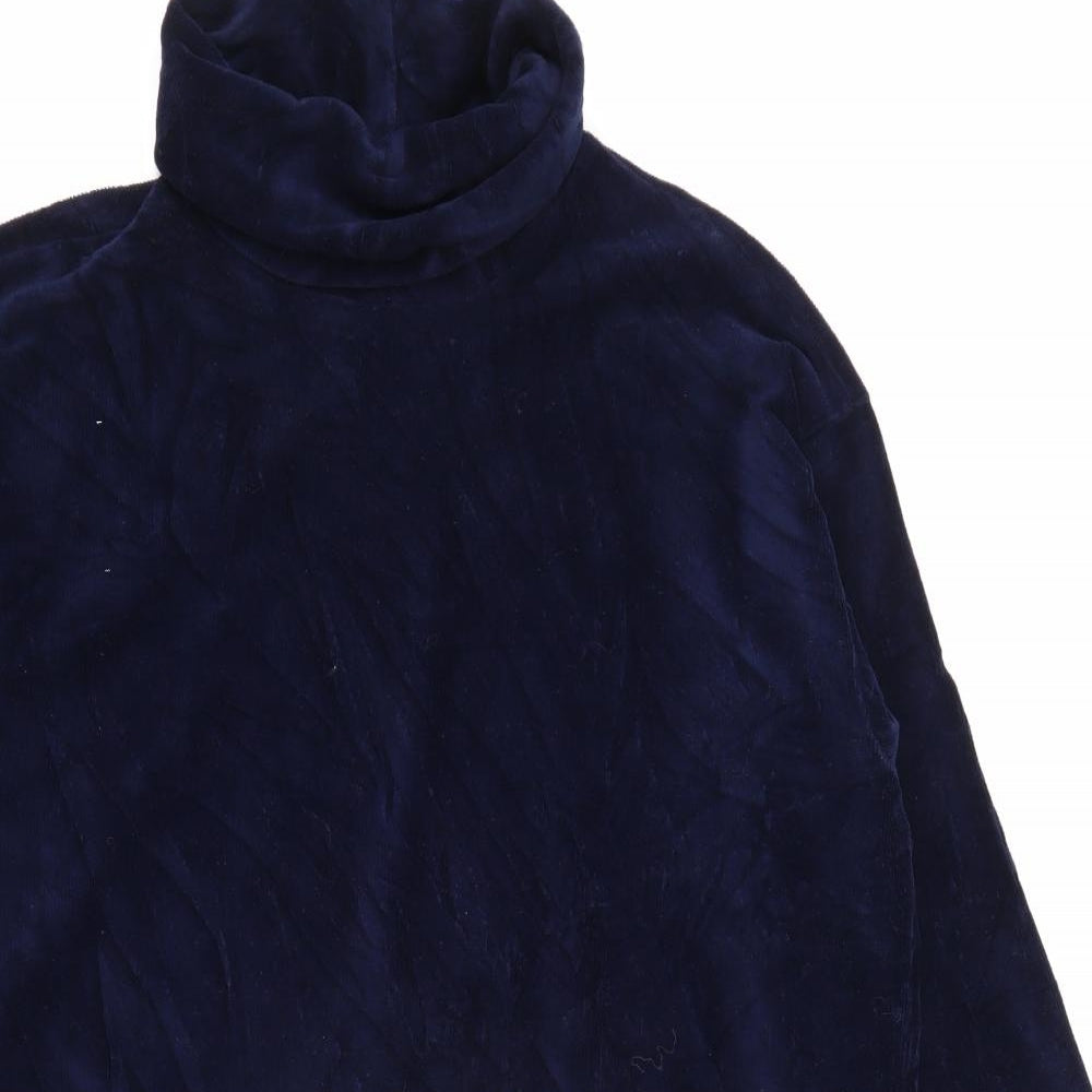 St Michael Womens Blue Roll Neck  Cotton Pullover Jumper Size 12