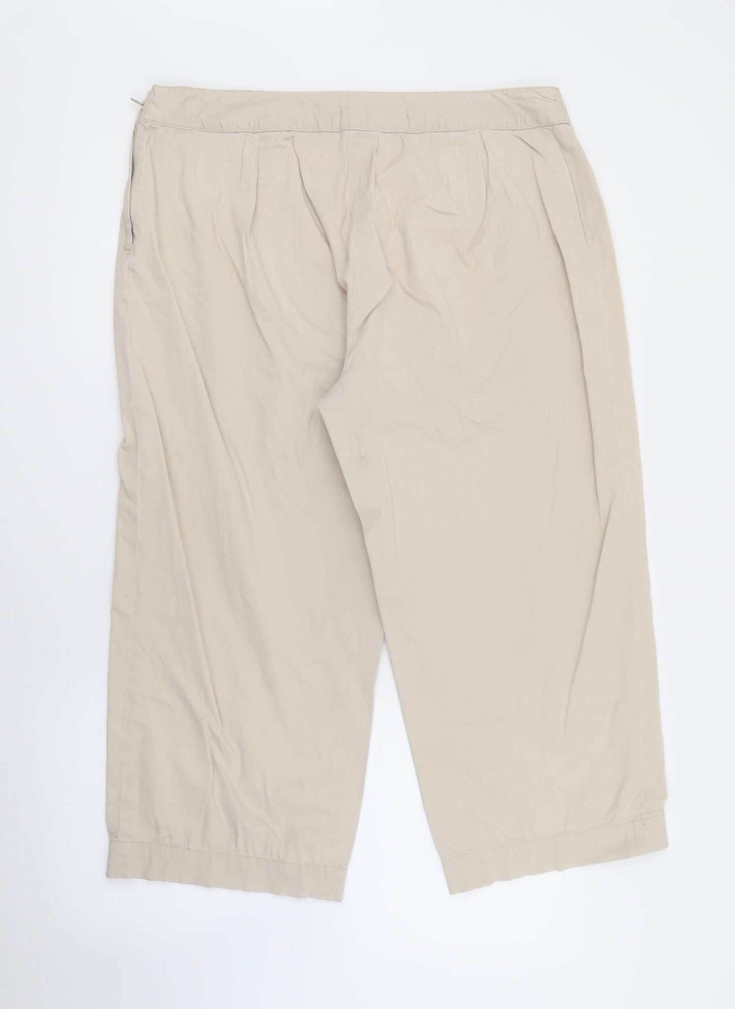Liz Claiborne Womens Beige  Cotton Trousers  Size 14 L21 in Regular Zip