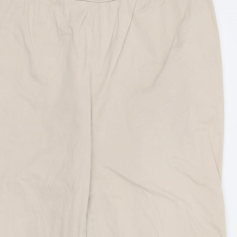 Liz Claiborne Womens Beige  Cotton Trousers  Size 14 L21 in Regular Zip