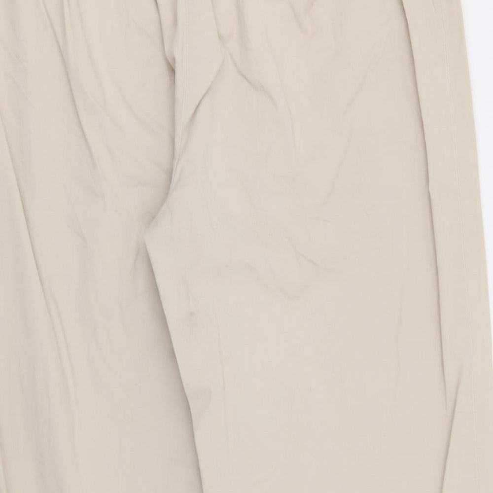 Liz Claiborne Womens Beige  Cotton Trousers  Size 14 L21 in Regular Zip