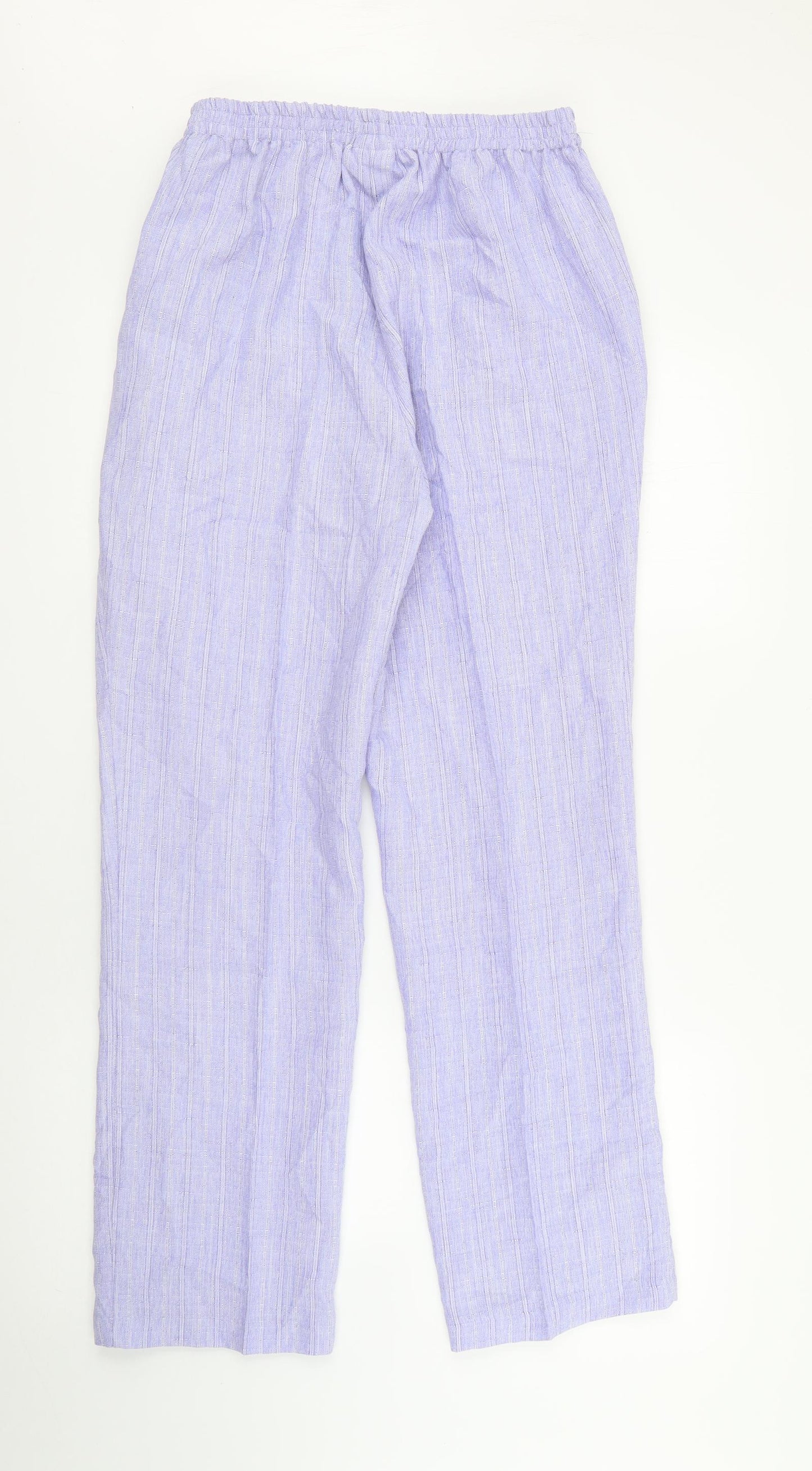 Damart Womens Purple  Polyester Carrot Trousers Size 14 L28 in Regular