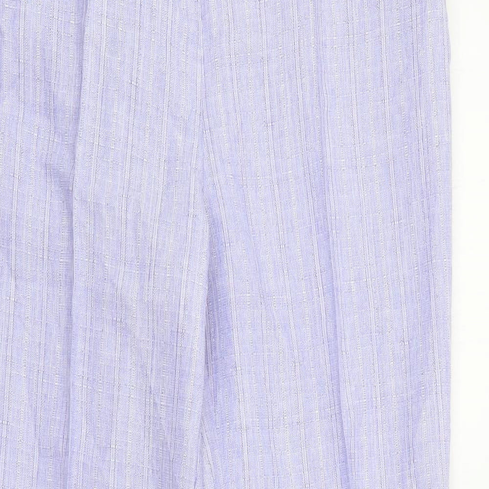 Damart Womens Purple  Polyester Carrot Trousers Size 14 L28 in Regular