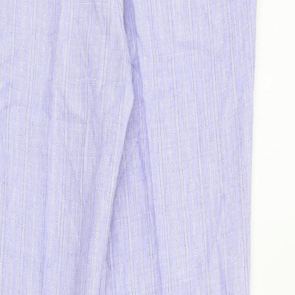 Damart Womens Purple  Polyester Carrot Trousers Size 14 L28 in Regular
