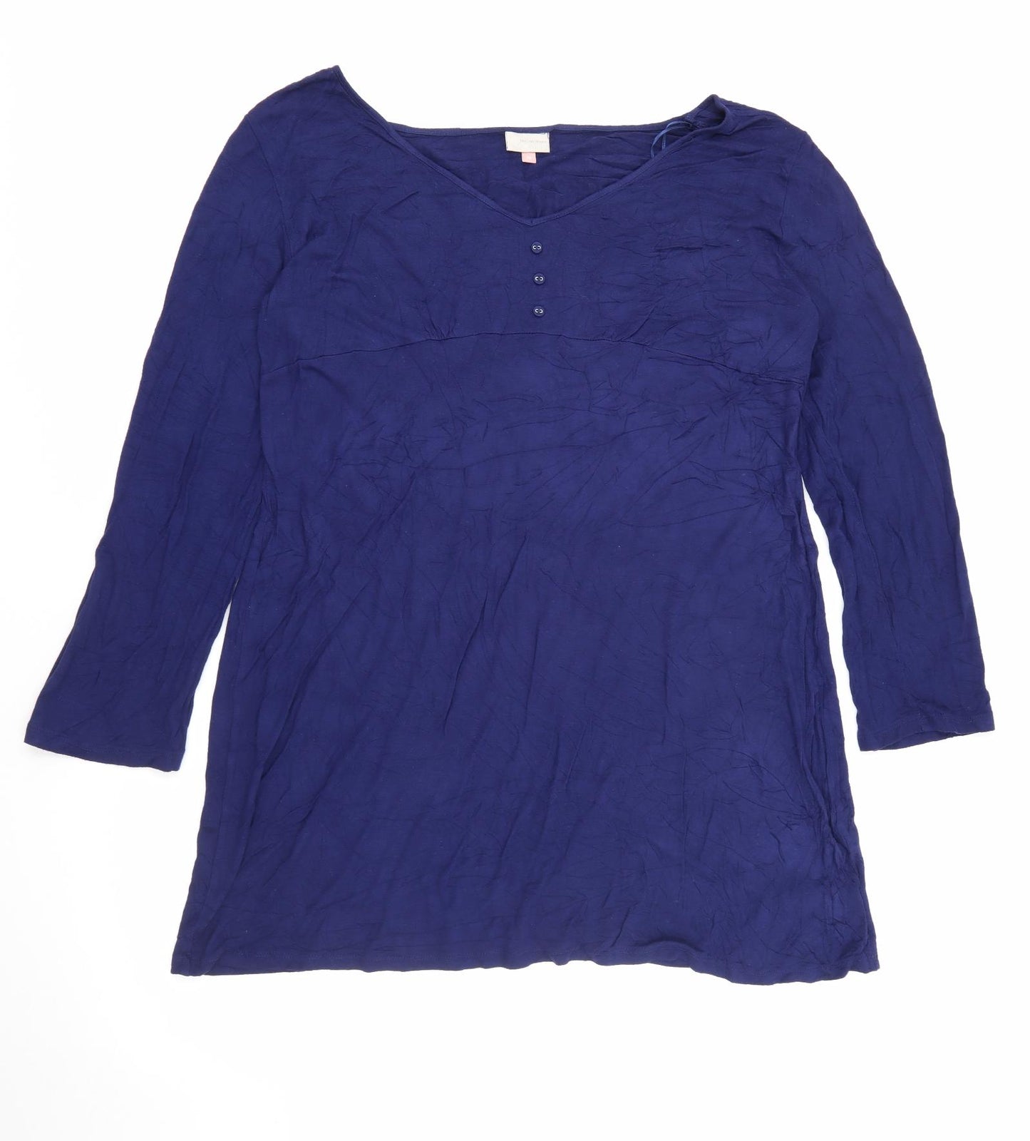 John Lewis  Womens Blue  Viscose Fit & Flare  Size 18  V-Neck