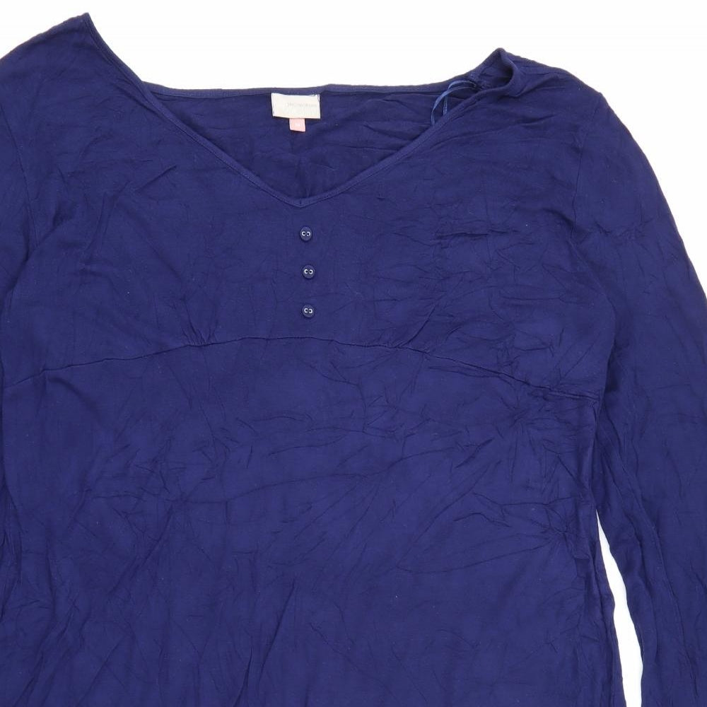 John Lewis  Womens Blue  Viscose Fit & Flare  Size 18  V-Neck