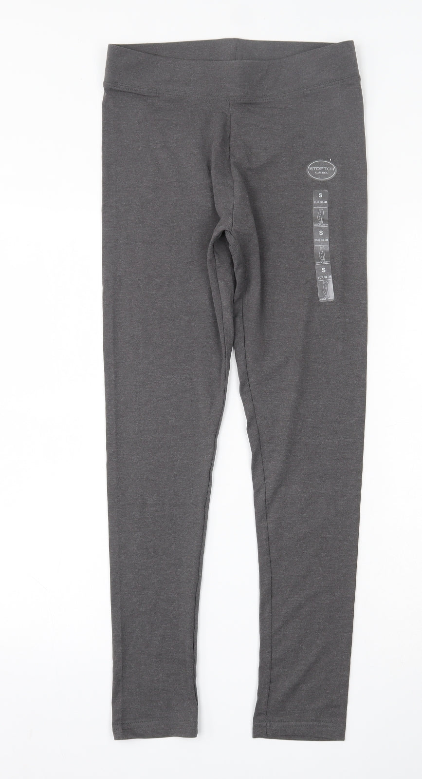 Dunnes Stores Womens Grey  Cotton Capri Leggings Size S L26.5 in