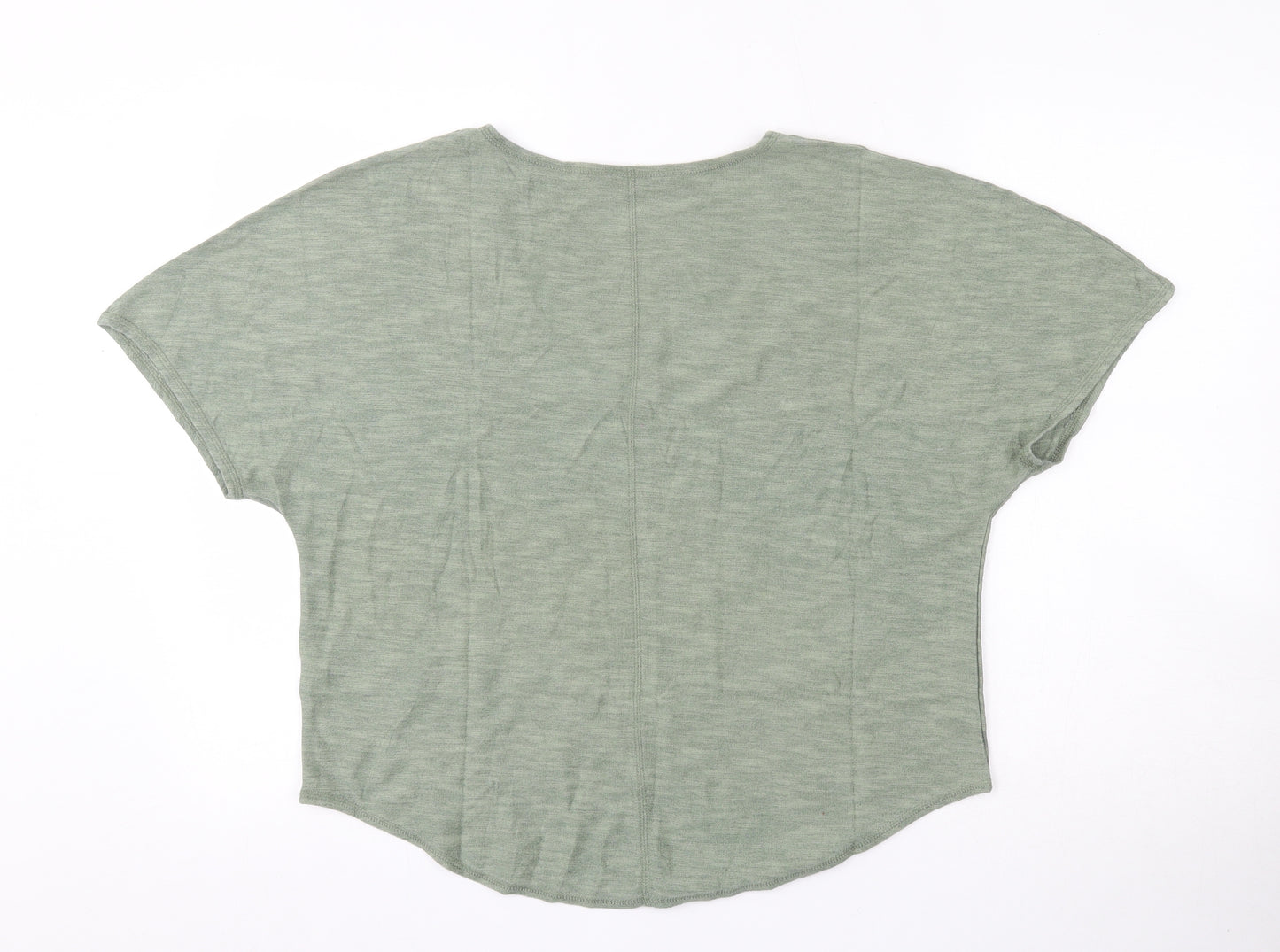 Marks and Spencer Womens Green V-Neck  Cotton Pullover Jumper Size 12