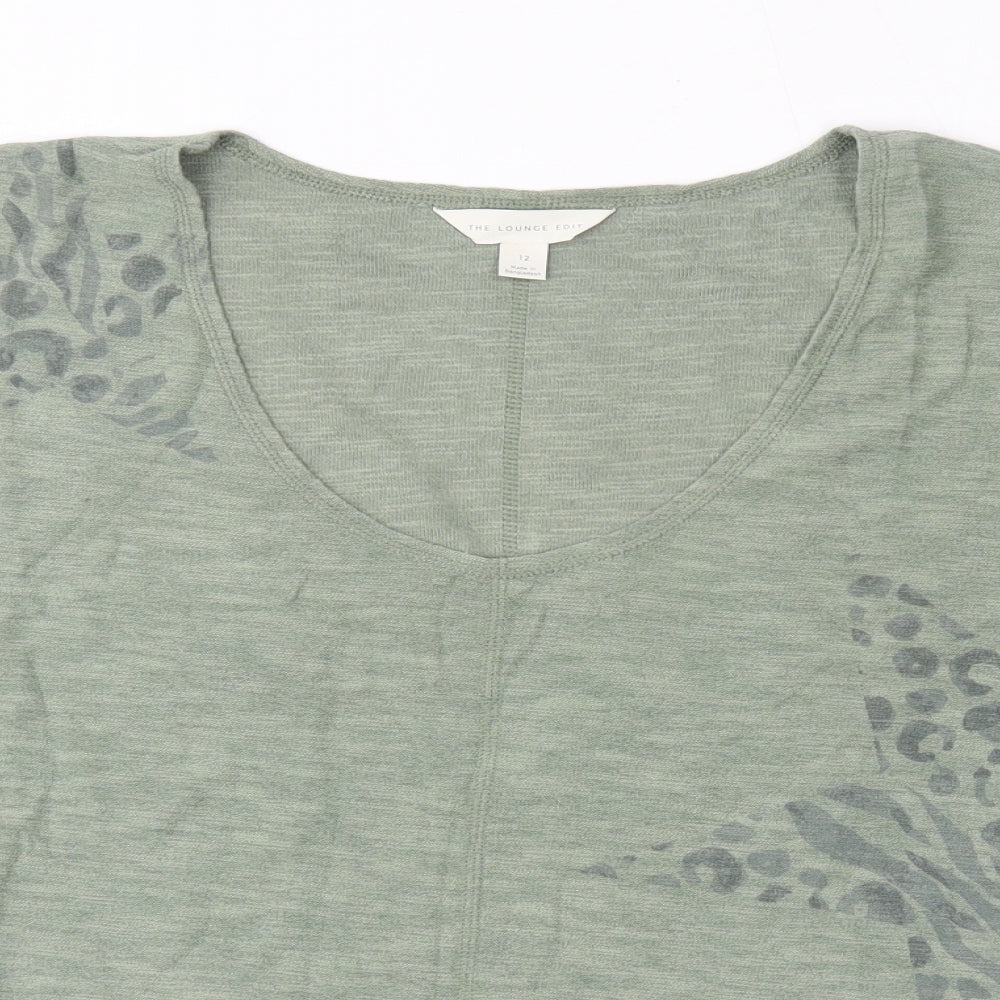 Marks and Spencer Womens Green V-Neck  Cotton Pullover Jumper Size 12
