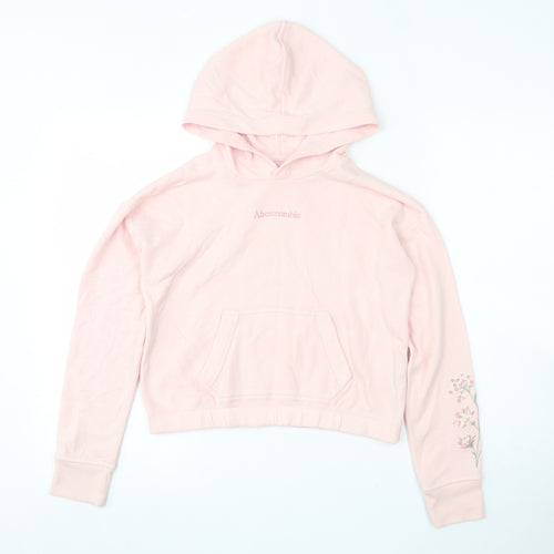 abercrombie kids Girls Pink  Cotton Pullover Hoodie Size 9-10 Years