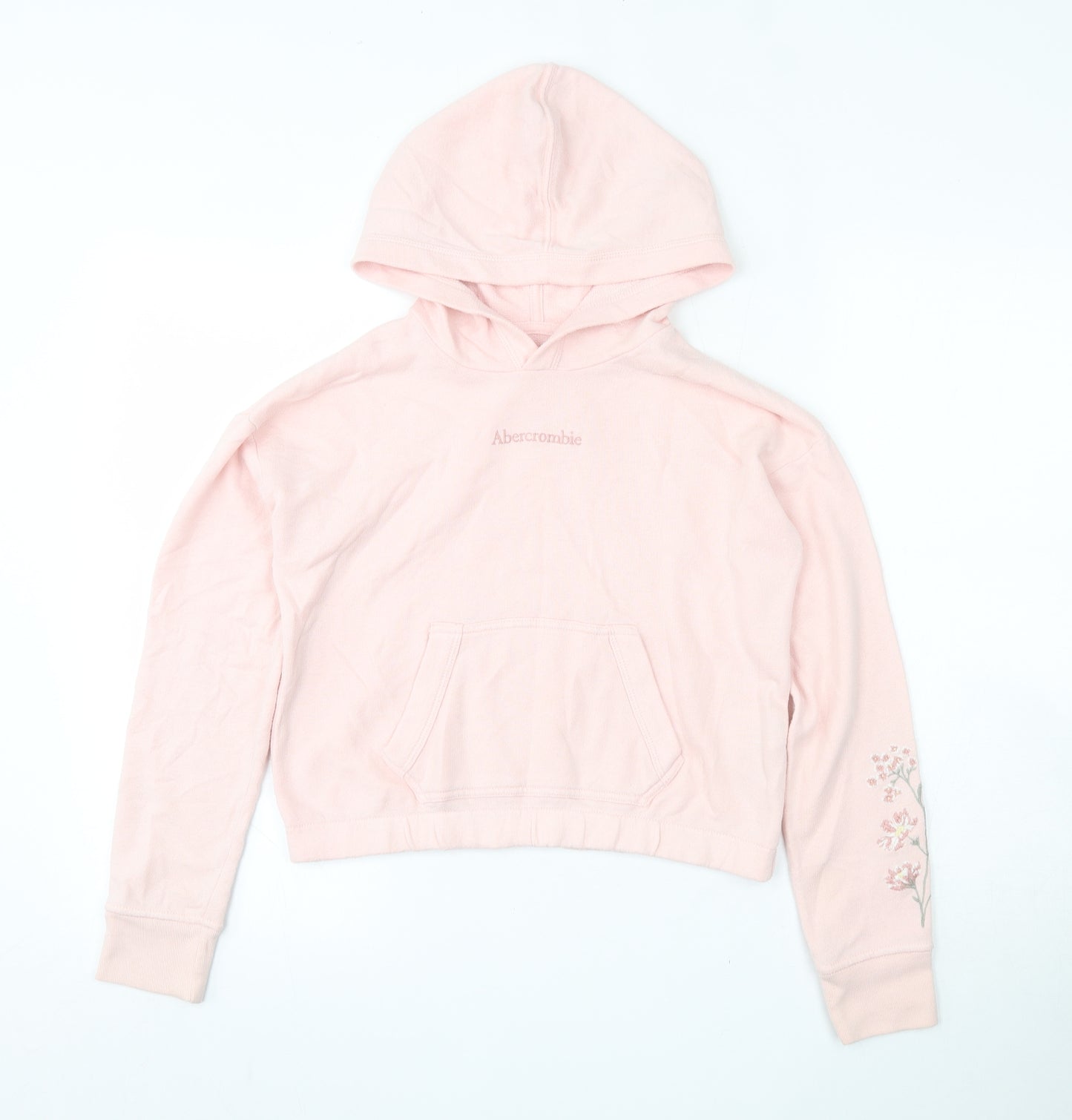 abercrombie kids Girls Pink  Cotton Pullover Hoodie Size 9-10 Years