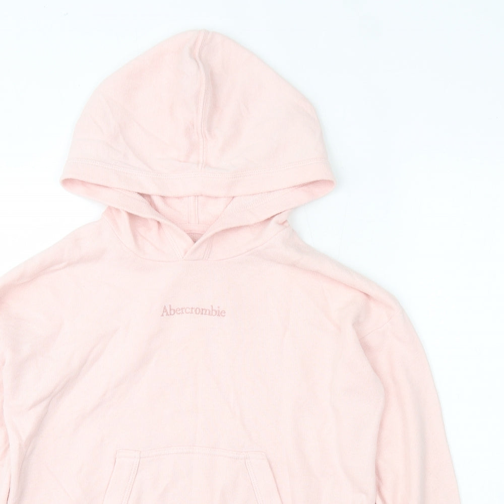 abercrombie kids Girls Pink  Cotton Pullover Hoodie Size 9-10 Years