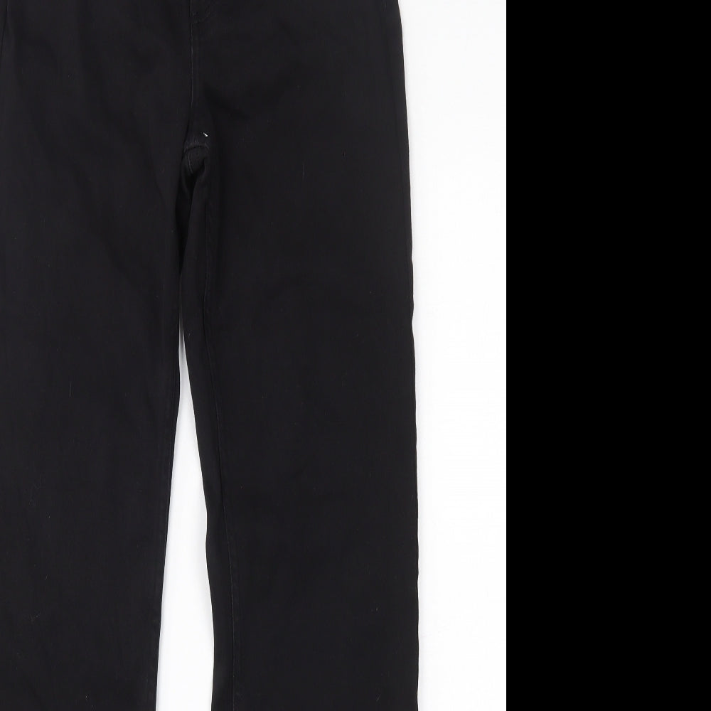Per Una Womens Black  Cotton Bootcut Jeans Size 8 L30 in Regular Button