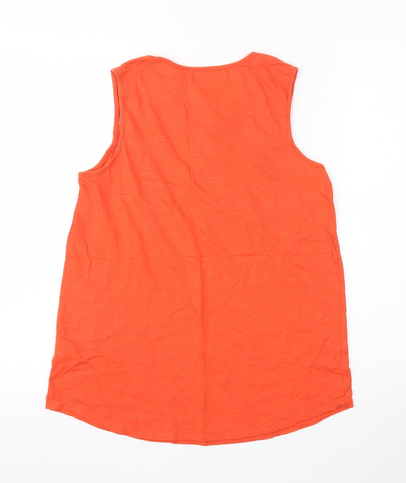 Primark Womens Orange  100% Cotton Basic Tank Size 10 Round Neck
