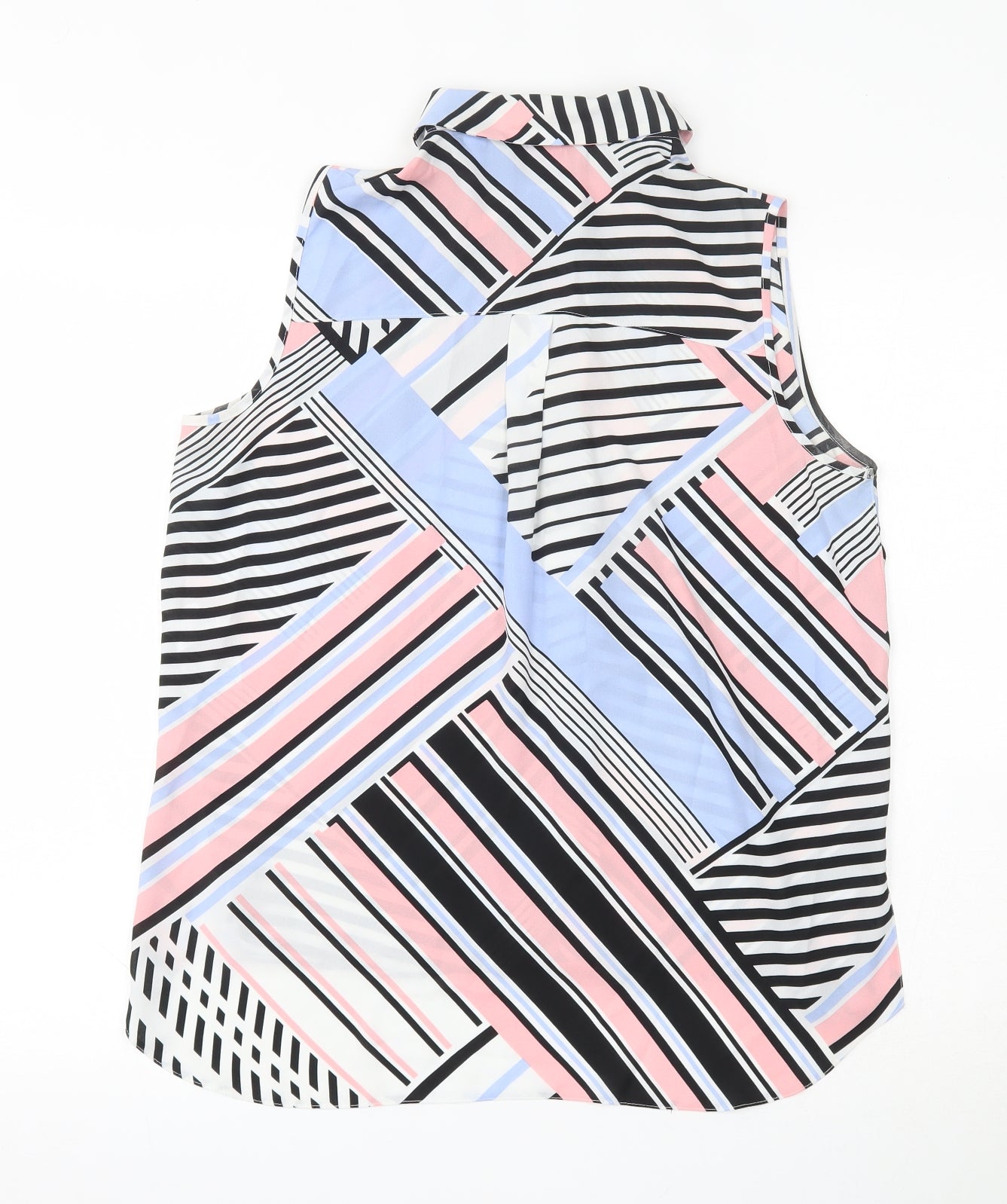 Dorothy Perkins Womens Multicoloured Geometric Polyester Basic Blouse Size 10 Collared