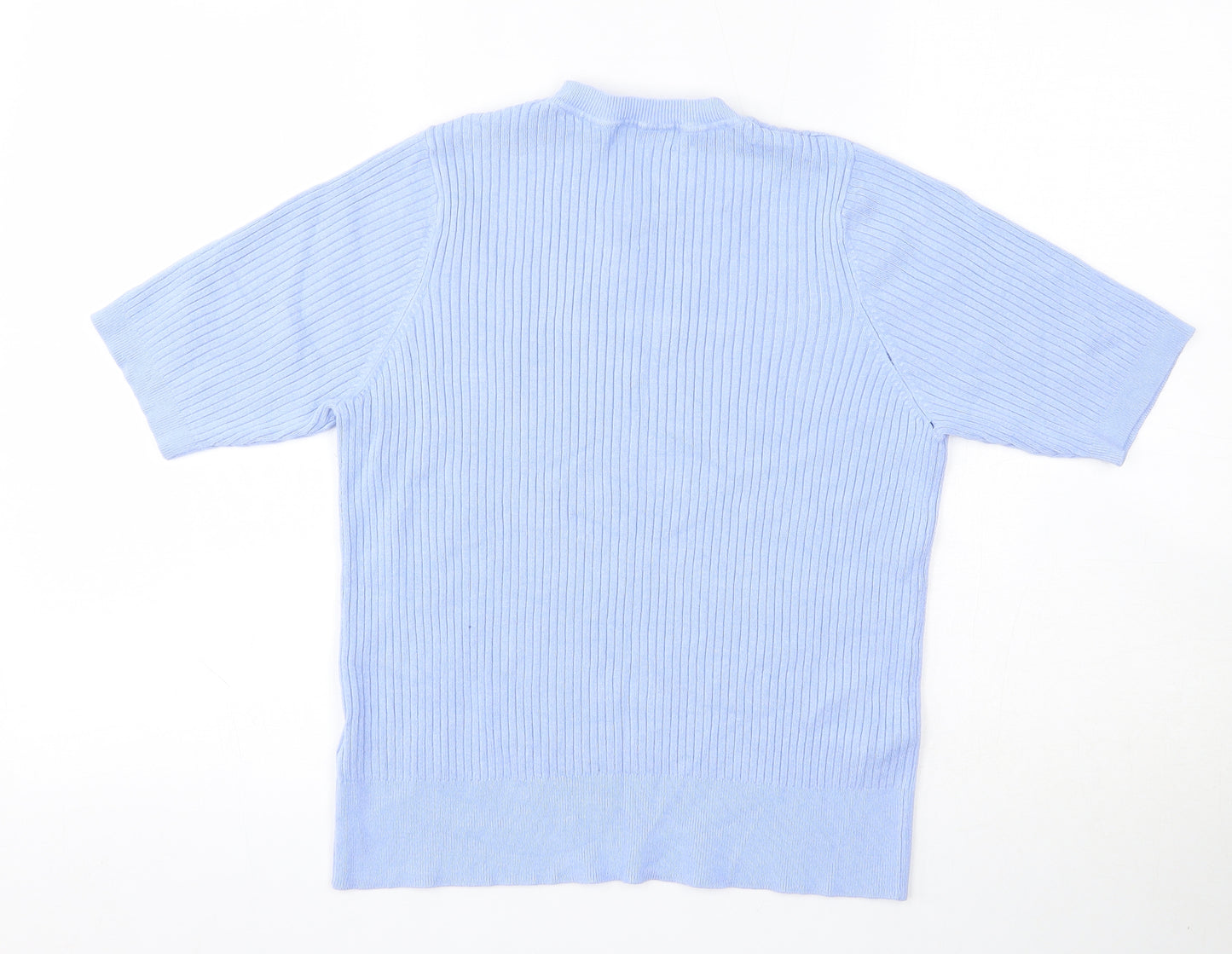 Marks and Spencer Womens Blue Round Neck  Viscose Pullover Jumper Size 16
