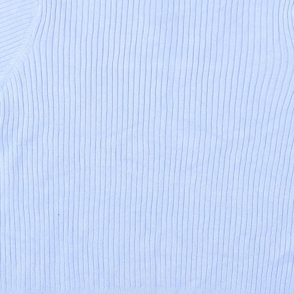 Marks and Spencer Womens Blue Round Neck  Viscose Pullover Jumper Size 16
