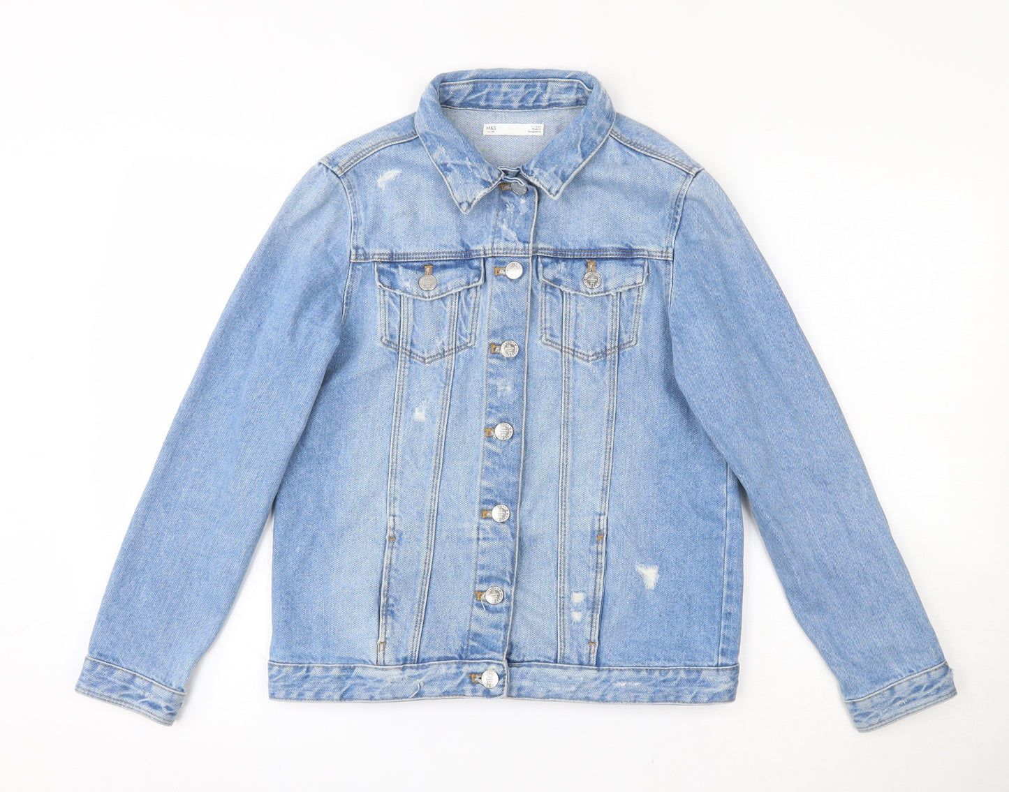 Marks and Spencer Girls Blue   Jacket  Size 11-12 Years  Button