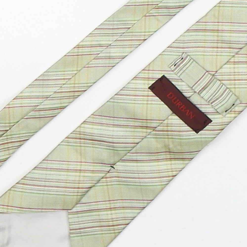 Durban  Mens Multicoloured Plaids & Checks Silk Pointed Tie One Size