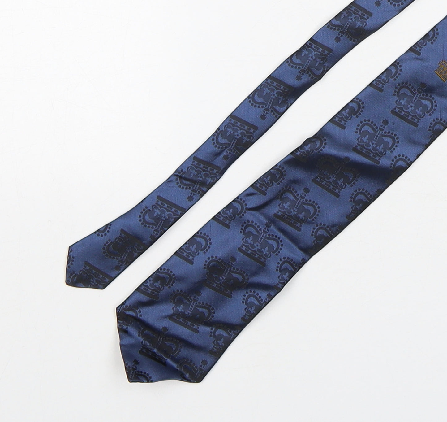 Royal Mail  Mens Blue Geometric Polyester Pointed Tie One Size