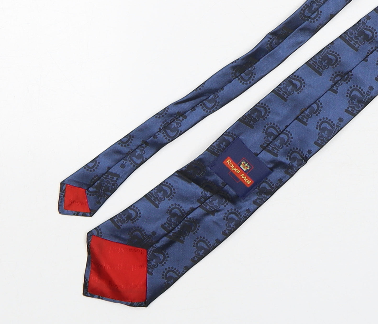 Royal Mail  Mens Blue Geometric Polyester Pointed Tie One Size