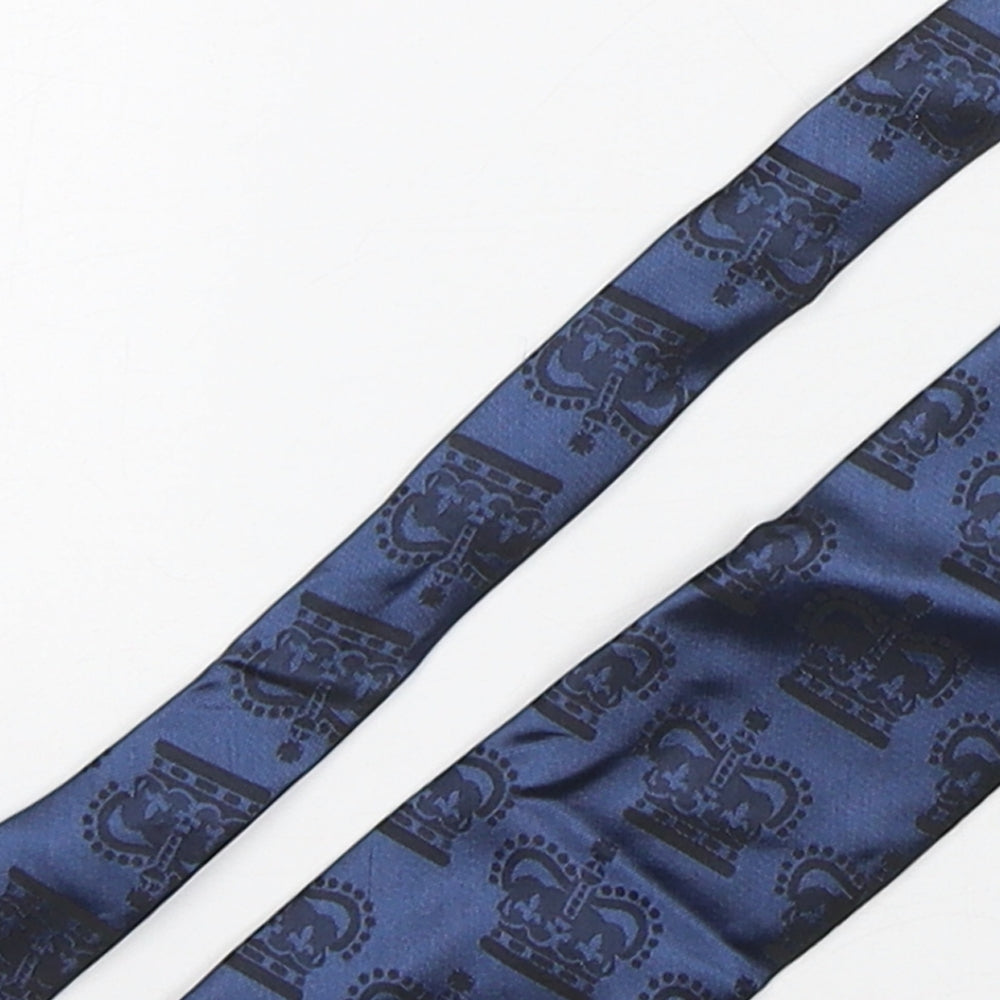Royal Mail  Mens Blue Geometric Polyester Pointed Tie One Size