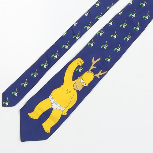 The Simpsons  Mens Multicoloured Floral Polyester Pointed Tie One Size - The Simpsons Christmas
