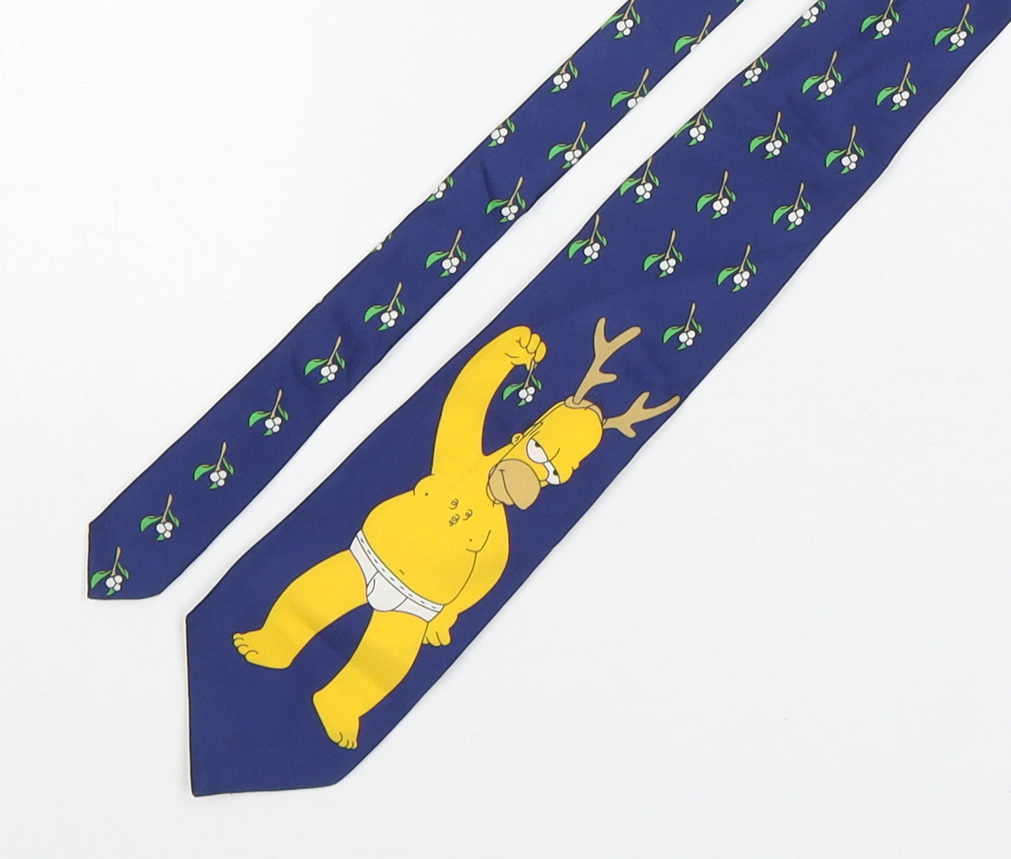 The Simpsons  Mens Multicoloured Floral Polyester Pointed Tie One Size - The Simpsons Christmas