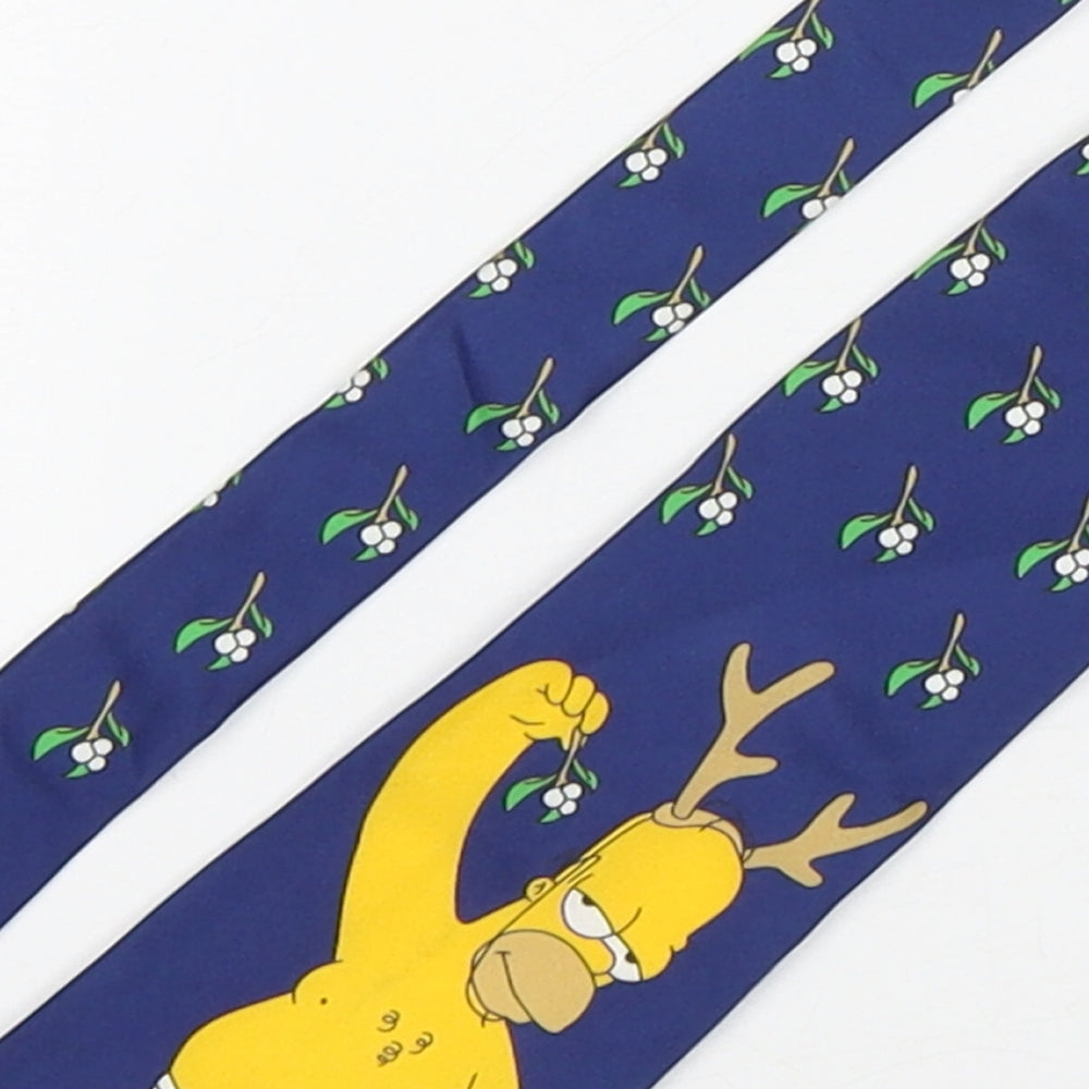 The Simpsons  Mens Multicoloured Floral Polyester Pointed Tie One Size - The Simpsons Christmas