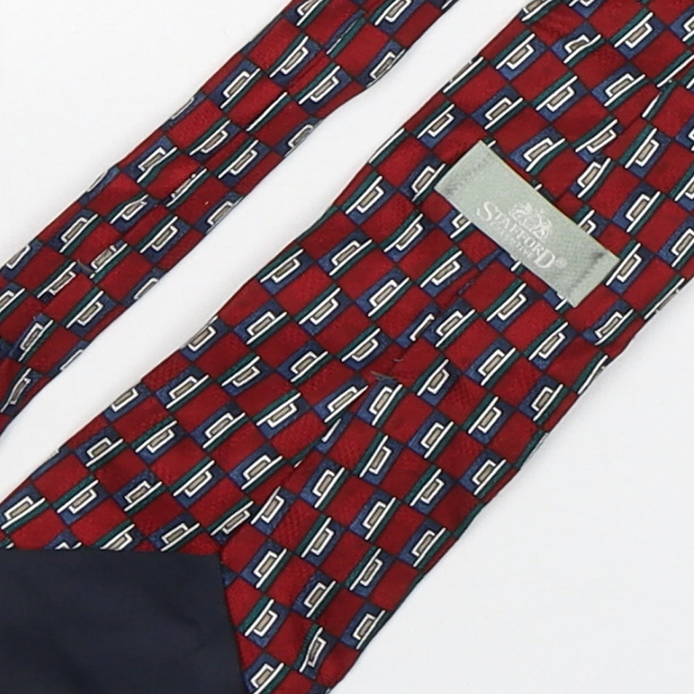 Stafford Mens Multicoloured Geometric Silk Pointed Tie One Size