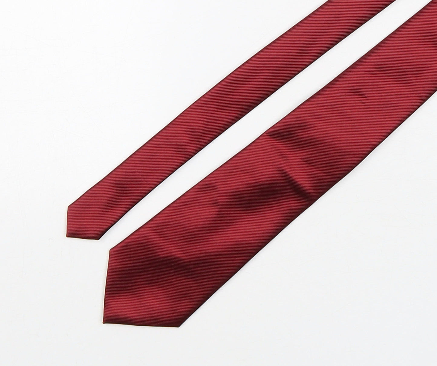 BHS Mens Red  Polyester Pointed Tie One Size