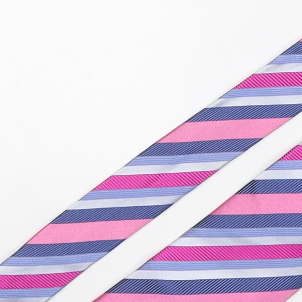 Marks and Spencer Mens Multicoloured Striped Silk Pointed Tie One Size