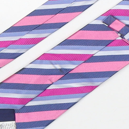 Marks and Spencer Mens Multicoloured Striped Silk Pointed Tie One Size