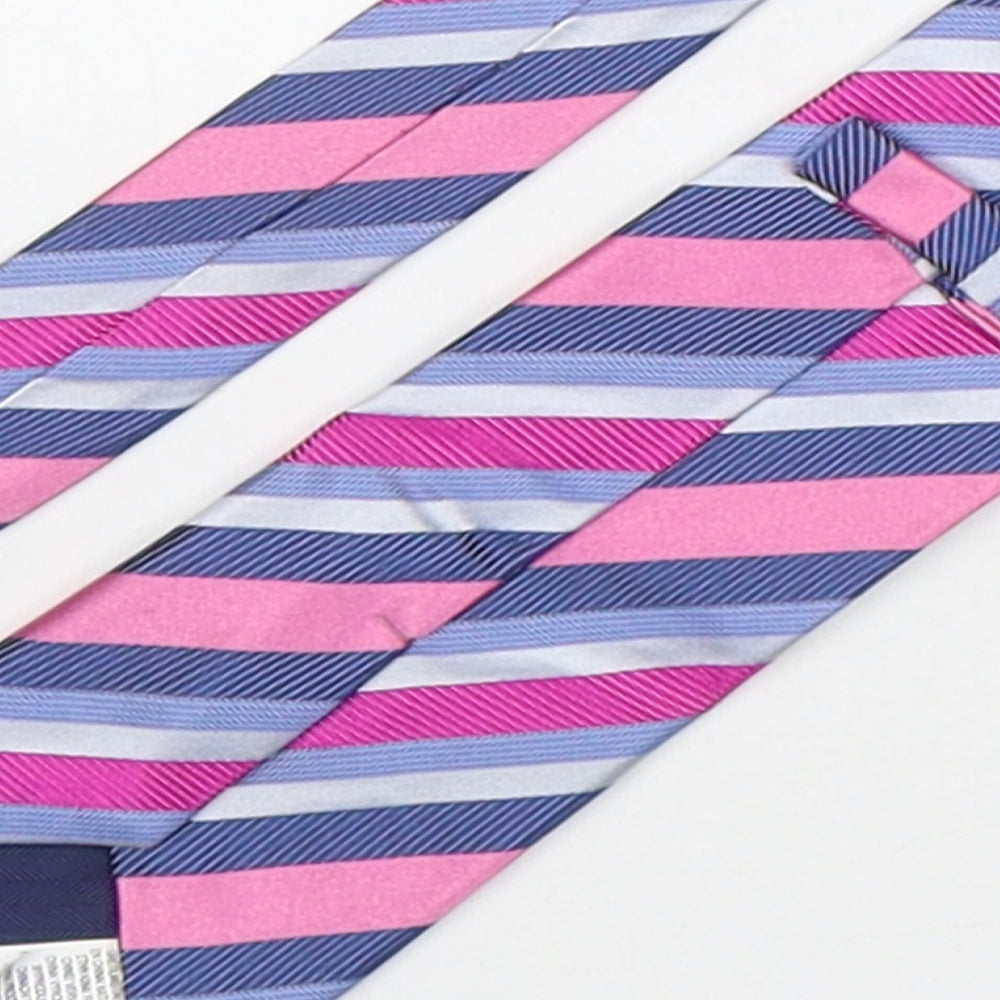 Marks and Spencer Mens Multicoloured Striped Silk Pointed Tie One Size