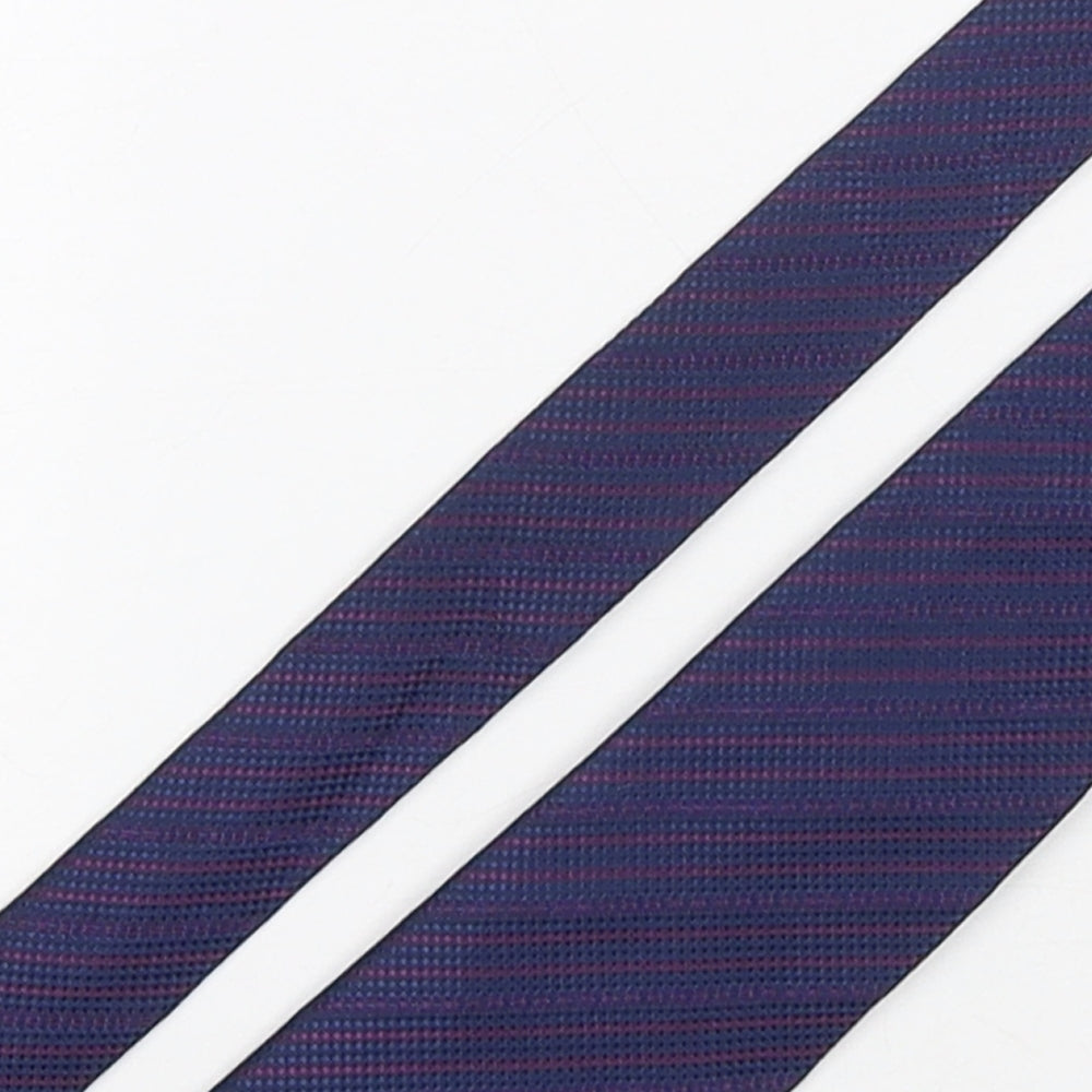 Autograph Mens Multicoloured Striped Silk Pointed Tie One Size