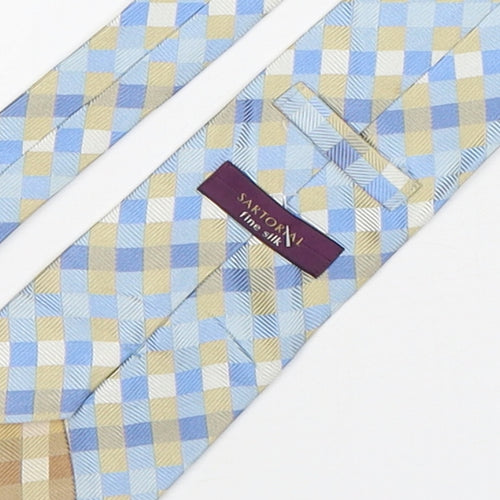 Santorial Mens Multicoloured Plaids & Checks Silk Pointed Tie One Size
