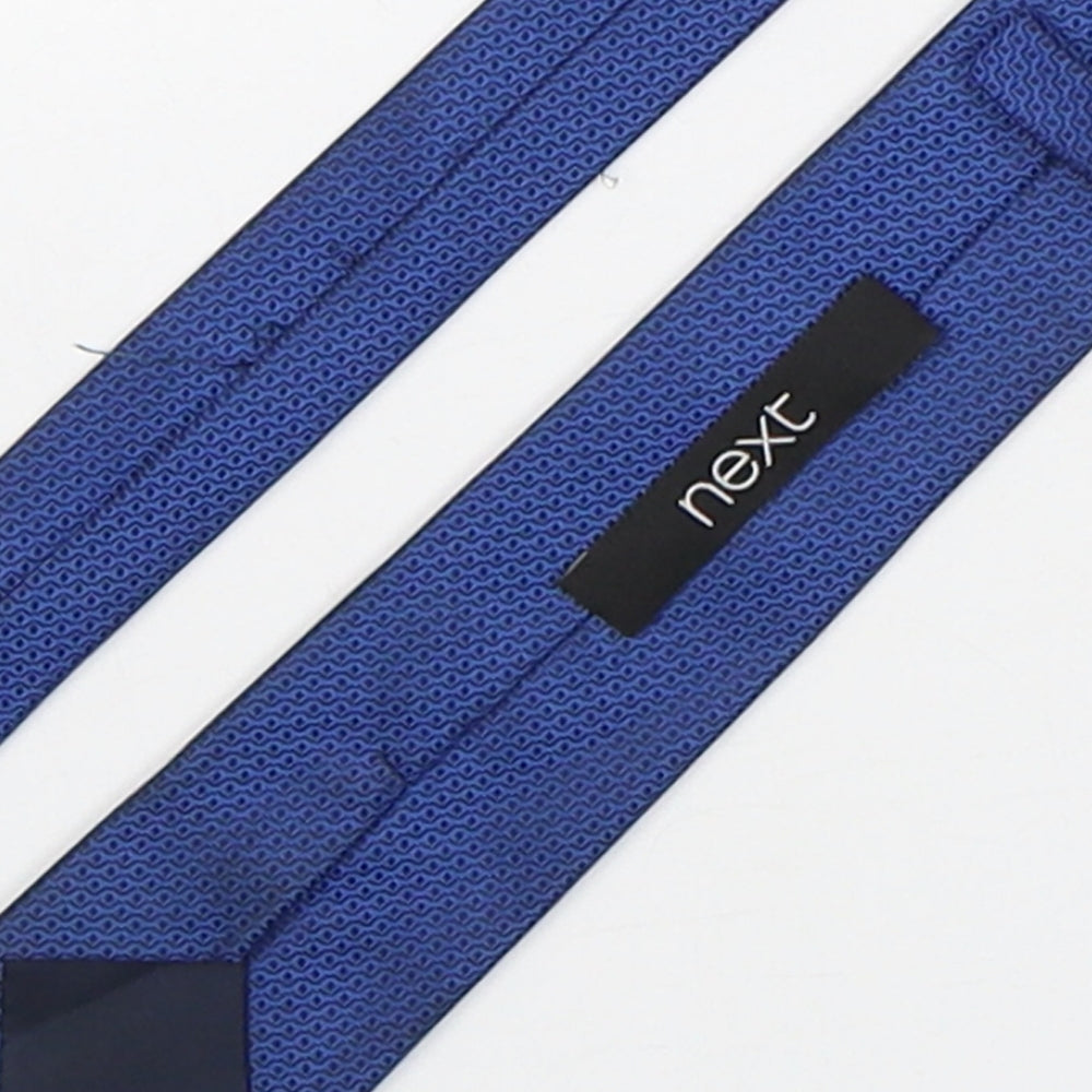 NEXT Mens Blue Grenadine Polyester Pointed Tie One Size