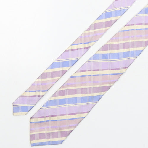 T.M.Lewin  Mens Multicoloured Plaids & Checks Silk Pointed Tie One Size