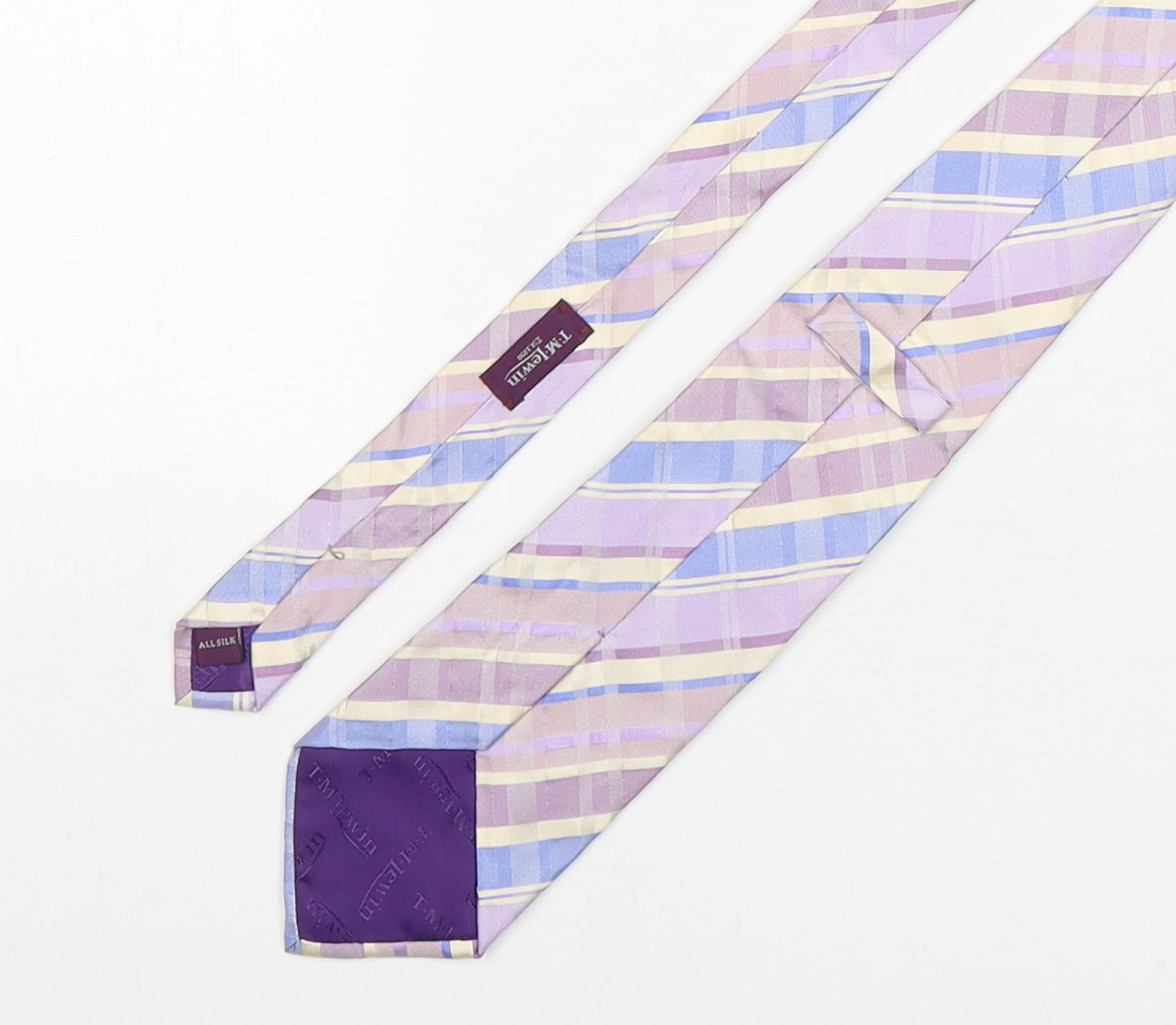 T.M.Lewin  Mens Multicoloured Plaids & Checks Silk Pointed Tie One Size