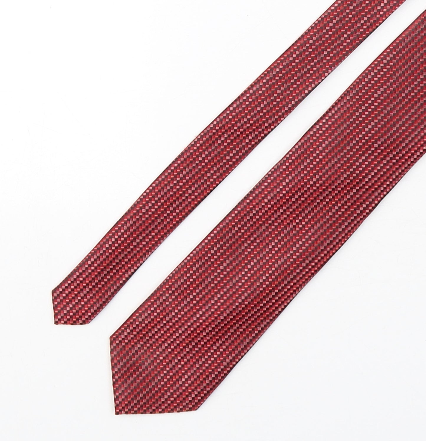 Florence Mens Red Geometric Silk Pointed Tie One Size