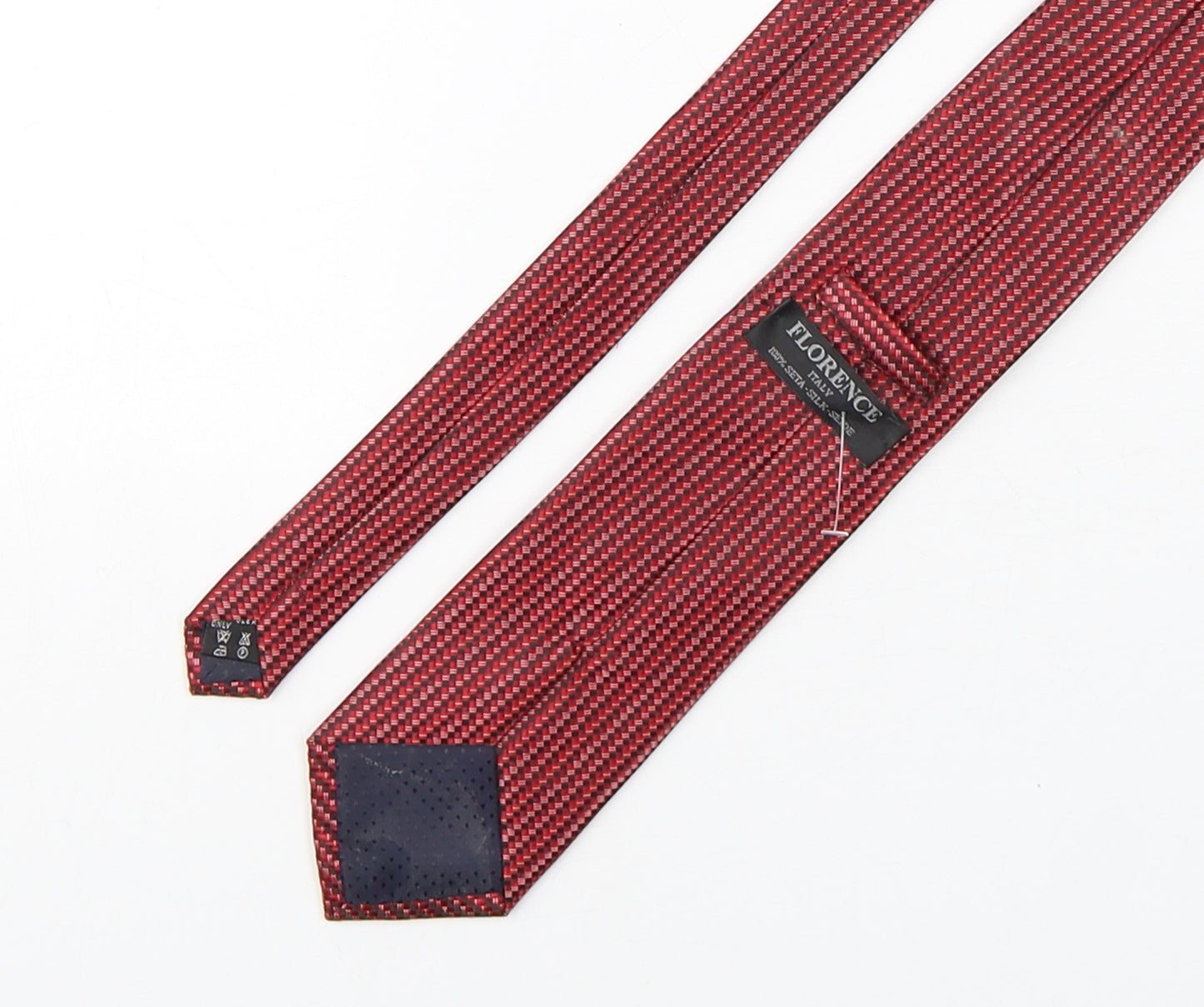 Florence Mens Red Geometric Silk Pointed Tie One Size